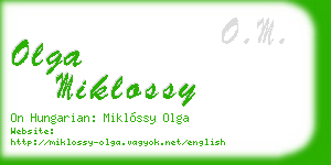 olga miklossy business card